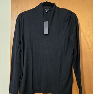 Talbots Black V Neck Long Sleeve Top